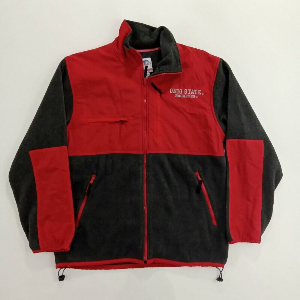 VTG 90's Ohio State Buckeyes North Face Style Fleece Jacket Men's Size L NCAA